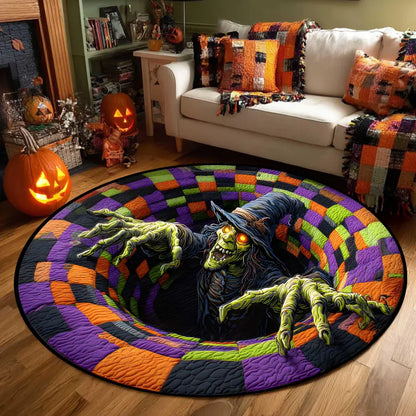 3D Effect Printed Halloween Witch Rug