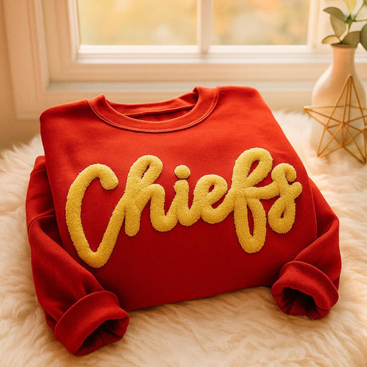Custom Name Chenille YARN EMBROIDERED Sweatshirt