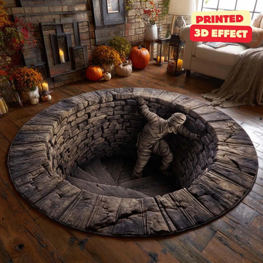 3D Effect Printed Halloween Witch Rug