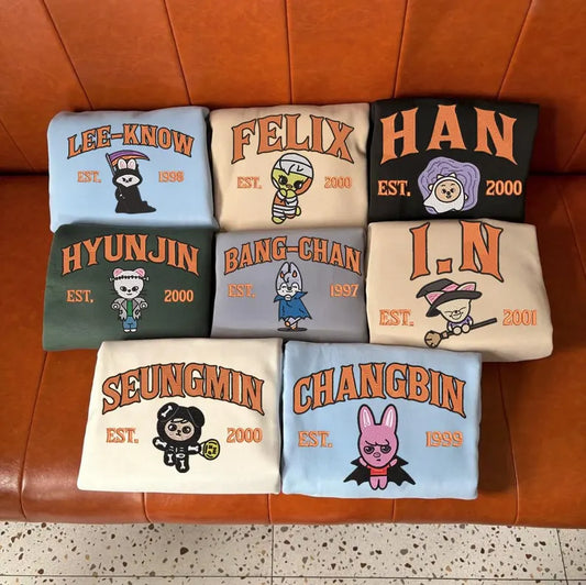 Embroidered Cute Skzoo Halloween Sweatshirt
