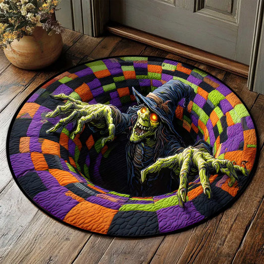 3D Effect Printed Halloween Witch Rug
