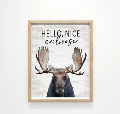Set of 3 Bathroom Moose, Bear & Deer Canvas