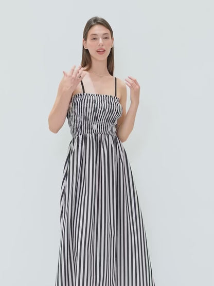 Lauren Striped Silk-Blend Engagement Dress