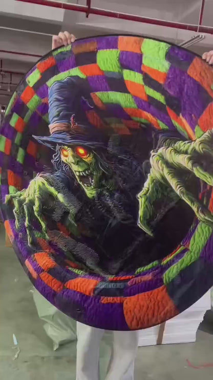 3D Effect Printed Halloween Witch Rug